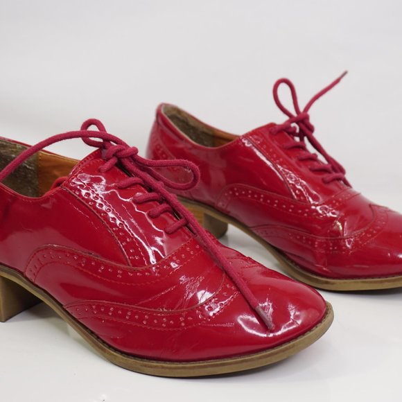 Rampage Underscore Womens Red Wingtip Oxfords Shoes Size 7.5 - Picture 3 of 9